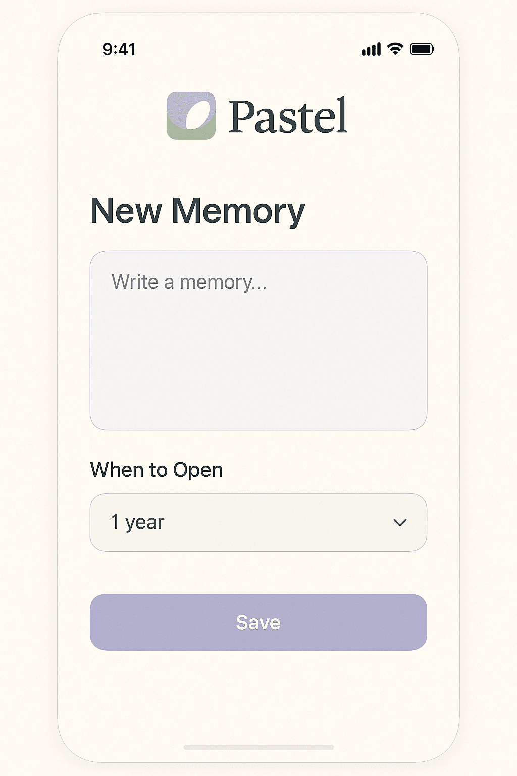 Pastel app interface mockup